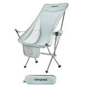 KingCamp Lightweight Highback Camping Chair with Cupholder \u0026 Pocket, Grey